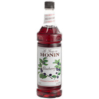 Monin Premium Blueberry Flavoring / Fruit Syrup 1 Liter - 4/Case