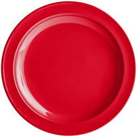 Acopa Foundations 10" Red Narrow Rim Melamine Plate - Sample