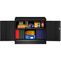 Tennsco 18" x 36" x 30" Black Standard Storage Cabinet with Solid Doors - Assembled 3018-BLK