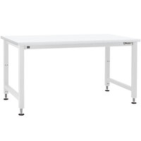 BenchPro Adams Series 36" x 72" Formica Laminate Top Adjustable Hydraulic Workbench with White Frame AEFES3672