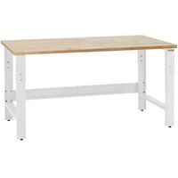 BenchPro Roosevelt Series 24" x 72" Disposable Particleboard Top Adjustable Workbench with White Frame RPB2472