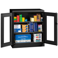 Tennsco 18" x 36" x 42" Black Deluxe Storage Cabinet with C-Thru Doors - Unassembled CVD1842-BLK