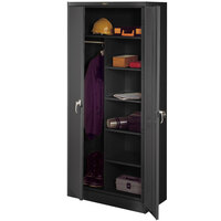 Tennsco 18" x 36" x 78" Black Deluxe Combination Cabinet with Solid Doors - Assembled 7814-BLK