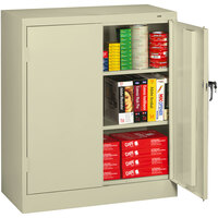 Tennsco 24" x 36" x 42" Putty Standard Storage Cabinet with Solid Doors - Assembled 4224-CPY