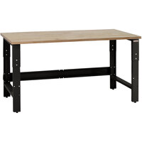 BenchPro Roosevelt Series Maple Oiled Butcher Block Top Adjustable Workbench with Black Frame