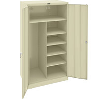 Tennsco 24" x 36" x 78" Putty Deluxe Combination Cabinet with Solid Doors - Assembled 7820-CPY