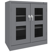Tennsco 24" x 36" x 42" Dark Gray Deluxe Storage Cabinet with C-Thru Doors - Unassembled CVD2442-MGY