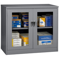Tennsco 18" x 48" x 42" Dark Gray Jumbo Storage Cabinet with C-Thru Doors - Assembled CVDJ1842SU-MGY