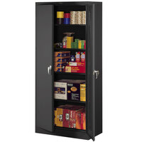 Tennsco 18" x 36" x 78" Black Deluxe Storage Cabinet with Solid Doors - Assembled 7818-BLK