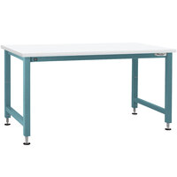 BenchPro Adams Series 36" x 72" Formica Laminate Top Adjustable Hydraulic Workbench with Light Blue Frame AEFES3672