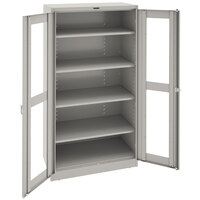 Tennsco 18" x 36" x 78" Light Gray Deluxe Storage Cabinet with C-Thru Doors