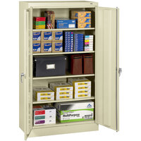 Tennsco 18" x 36" x 66" Putty Standard Storage Cabinet with Solid Doors - Assembled 6618DH-CPY