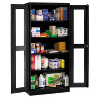 Tennsco 24" x 36" x 78" Black Deluxe Storage Cabinet with C-Thru Doors