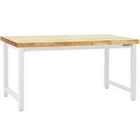 BenchPro Kennedy Series 36" x 72" Butcherblock Wood Top Adjustable Workbench with White Frame KW3672