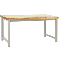 BenchPro Kennedy Series 36" x 120" Butcherblock Wood Top Adjustable Workbench with Gray Frame KW36120