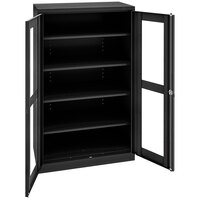 Tennsco 24" x 36" x 72" Black Standard Storage Cabinet with C-Thru Doors - Assembled CVD7224-BLK