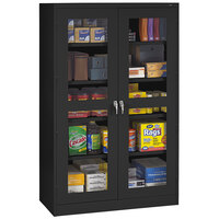 Tennsco 18" x 36" x 72" Black Standard Storage Cabinet with C-Thru Doors - Assembled CVD7218-BLK