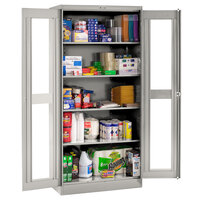 Tennsco 24" x 36" x 78" Light Gray Deluxe Storage Cabinet with C-Thru Doors - Assembled CVD7824-LGY