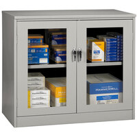 Tennsco 18" x 48" x 42" Light Gray Jumbo Storage Cabinet with C-Thru Doors - Assembled CVDJ1842SU-LGY