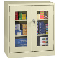 Tennsco 24" x 36" x 42" Putty Standard Storage Cabinet with C-Thru Doors - Assembled CVD4224-CPY
