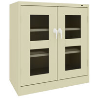 Tennsco 24" x 36" x 42" Putty Deluxe Storage Cabinet with C-Thru Doors - Unassembled CVD2442-CPY