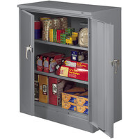 Tennsco 24" x 36" x 42" Dark Gray Deluxe Storage Cabinet with Solid Doors - Assembled 4224DLX-MGY