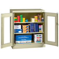 Tennsco 18" x 36" x 42" Putty Deluxe Storage Cabinet with C-Thru Doors - Unassembled CVD1842-CPY