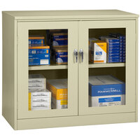 Tennsco 18" x 48" x 42" Putty Jumbo Storage Cabinet with C-Thru Doors - Assembled CVDJ1842SU-CPY