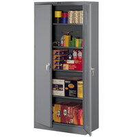 Tennsco 18" x 36" x 78" Dark Gray Deluxe Storage Cabinet with Solid Doors - Assembled 7818-MGY