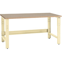 BenchPro Roosevelt Series 24" x 60" Disposable Particleboard Top Adjustable Workbench with Beige Frame RPB2460