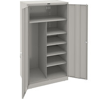 Tennsco 24" x 36" x 78" Light Gray Deluxe Combination Cabinet with Solid Doors - Assembled 7820-LGY