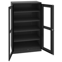 Tennsco 24" x 36" x 72" Black Standard Storage Cabinet with C-Thru Doors