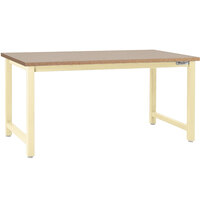 BenchPro Kennedy Series 30" x 120" Particleboard Top Adjustable Workbench with Beige Frame KPB30120