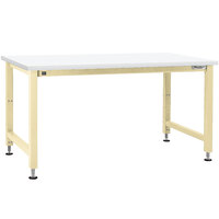 BenchPro Adams Series 36" x 72" Formica Laminate Top Adjustable Hydraulic Workbench with Beige Frame AEFES3672