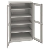 Tennsco 24" x 36" x 72" Light Gray Standard Storage Cabinet with C-Thru Doors