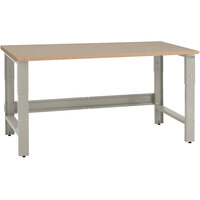 BenchPro Roosevelt Series 24" x 60" Disposable Particleboard Top Adjustable Workbench with Gray Frame RPB2460