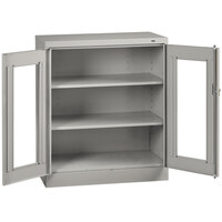 Tennsco 18" x 36" x 42" Light Gray Standard Storage Cabinet with C-Thru Doors