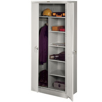 Tennsco 18" x 36" x 78" Light Gray Deluxe Combination Cabinet with Solid Doors - Assembled 7814-LGY