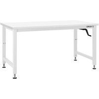 BenchPro Adams Series 36" x 72" Formica Laminate Top Adjustable Crank Workbench with White Frame AMFES3672