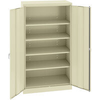 Tennsco 18" x 36" x 72" Putty Deluxe Storage Cabinet with Solid Doors - Assembled 7218DLX-CPY