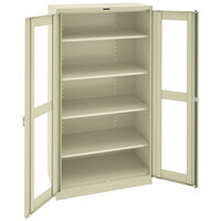 Tennsco 18" x 36" x 78" Putty Deluxe Storage Cabinet with C-Thru Doors