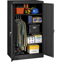 Tennsco 24" x 36" x 66" Black Standard Combination Cabinet with Solid Doors - Assembled 6620DH-BLK