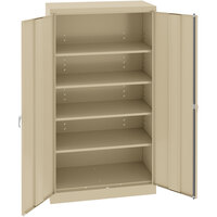 Tennsco 18" x 36" x 72" Sand Deluxe Storage Cabinet with Solid Doors - Assembled 7218DLX-SND
