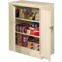 Tennsco 24" x 36" x 42" Sand Deluxe Storage Cabinet with Solid Doors - Assembled 4224DLX-SND