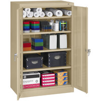 Tennsco 24" x 36" x 60" Sand Standard Storage Cabinet with Solid Doors - Assembled 6024DH-SND