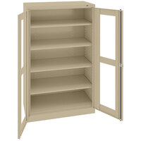 Tennsco 24" x 36" x 72" Sand Standard Storage Cabinet with C-Thru Doors - Assembled CVD7224-SND