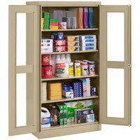 Tennsco 18" x 36" x 72" Sand Standard Storage Cabinet with C-Thru Doors