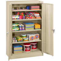 Tennsco 24" x 36" x 66" Sand Standard Storage Cabinet with Solid Doors - Assembled 6624DH-SND