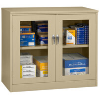Tennsco 18" x 48" x 42" Sand Jumbo Storage Cabinet with C-Thru Doors - Assembled CVDJ1842SU-SND