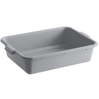 Choice 20" x 15" x 5" Gray Polypropylene Perforated Bus Tub / Drain Box